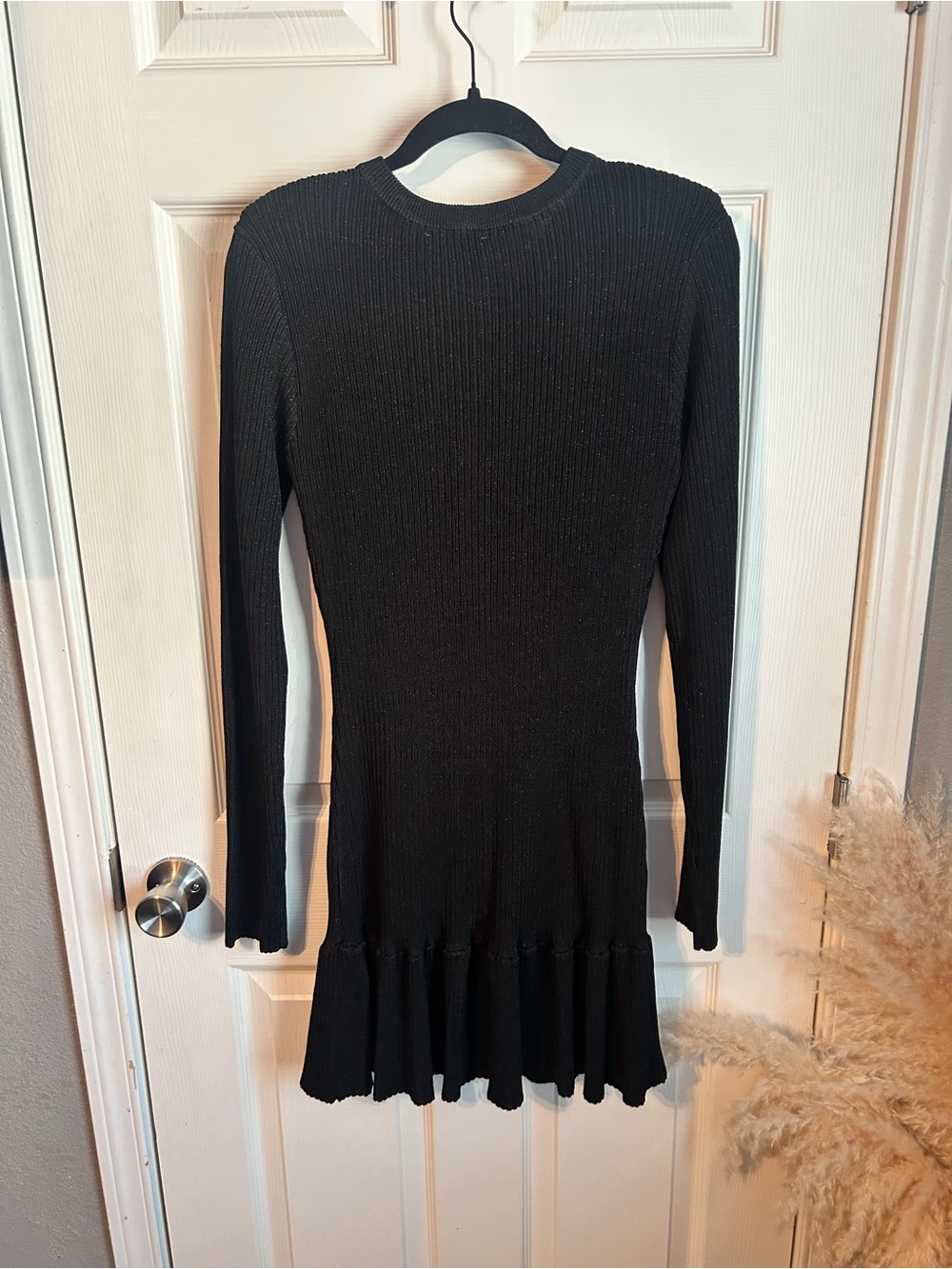 Mable Black Ribbed Button-Front Knit Dress - Picture 5 of 10
